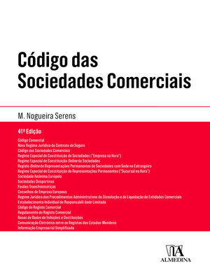 cover image of Código das Sociedades Comerciais --41ª Edição